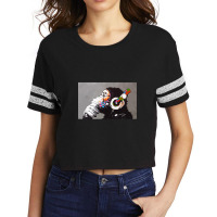 Banksy Dj Monkey Thinker With Headphones Scorecard Crop Tee | Artistshot