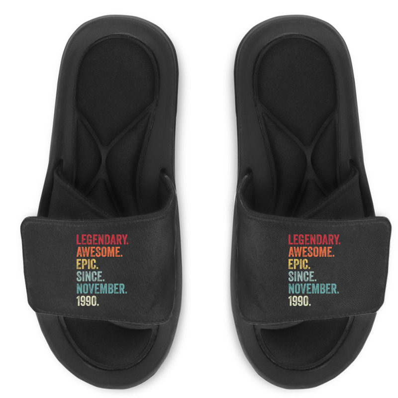 32nd Birthday Legendary Epic Awesome Since November 1990 Slide Sandal | Artistshot