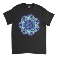 Abstract Flower Mandala Purple Blue Kaleidoscopic Art Classic T-shirt | Artistshot