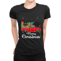 Otterhound Rides Red Truck Christmas Pajama 002 Ladies Fitted T-shirt | Artistshot