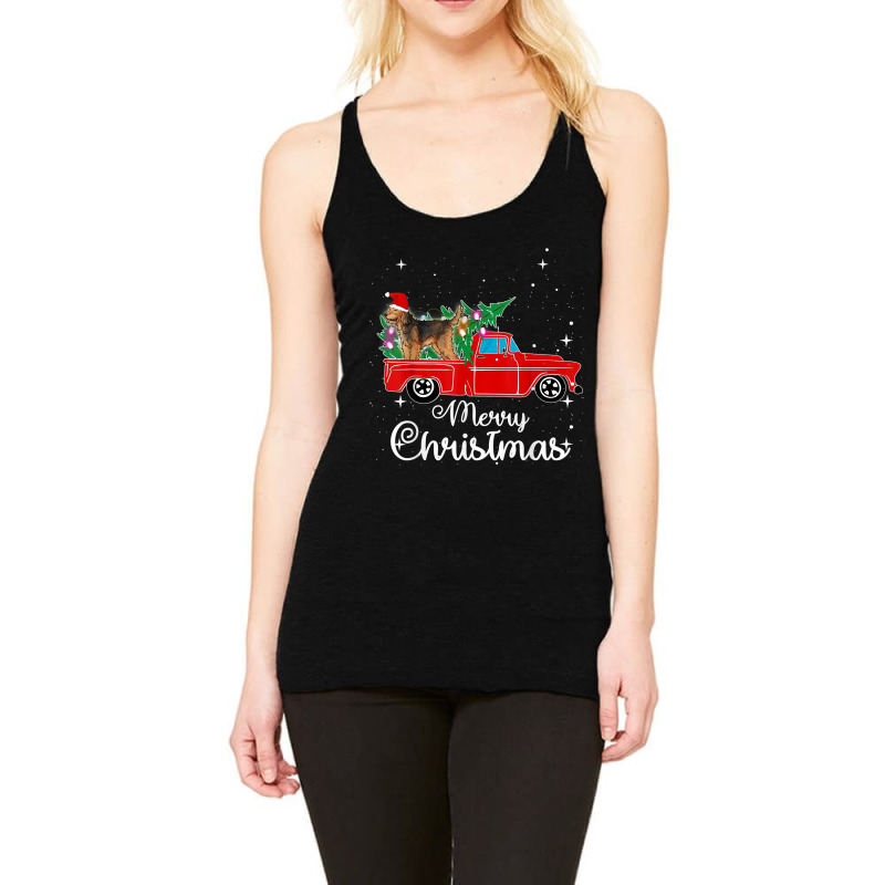 Otterhound Rides Red Truck Christmas Pajama 002 Racerback Tank by CHRISTOPHEANDERS | Artistshot