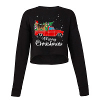 Otterhound Rides Red Truck Christmas Pajama 002 Cropped Sweater | Artistshot