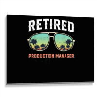 Funny Retired Production Manager Beach Palm Tree Sunglasses T Shirt Metal Print Horizontal | Artistshot