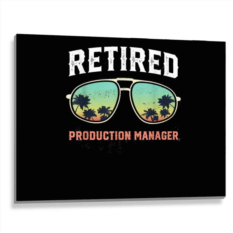 Funny Retired Production Manager Beach Palm Tree Sunglasses T Shirt Metal Print Horizontal | Artistshot