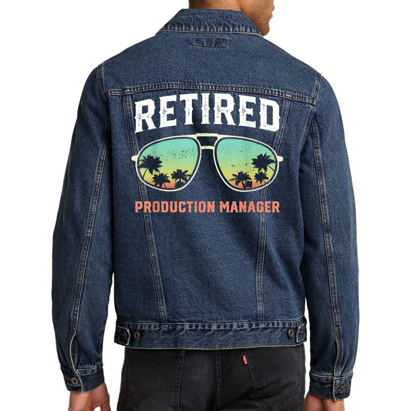 Funny Retired Production Manager Beach Palm Tree Sunglasses T Shirt Men Denim Jacket | Artistshot