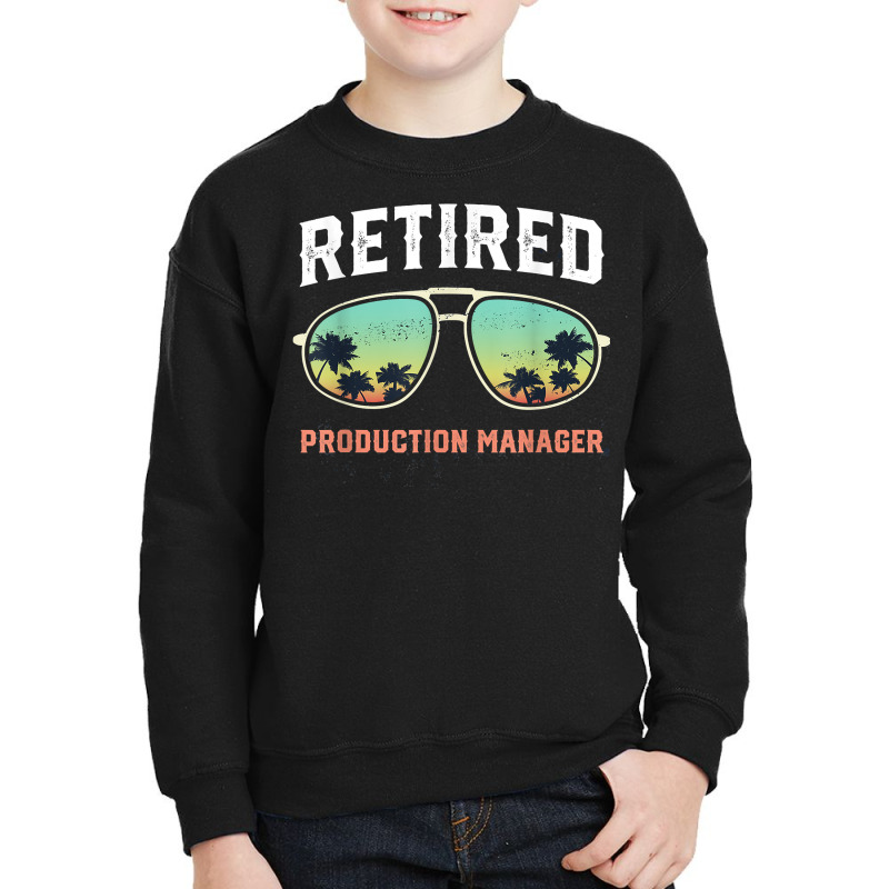 Funny Retired Production Manager Beach Palm Tree Sunglasses T Shirt Youth Sweatshirt | Artistshot