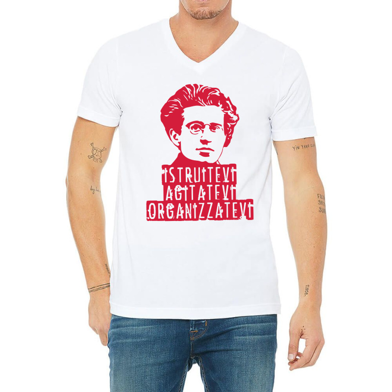 Gramsci Philosopher V-Neck Tee by ShopYes | Artistshot