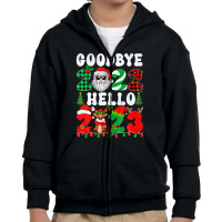 Goodbye 2022 Hello 2023 Merry Christmas Happy New Year 2023 Youth Zipper Hoodie | Artistshot