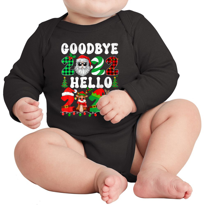 Goodbye 2022 Hello 2023 Merry Christmas Happy New Year 2023 Long Sleeve Baby Bodysuit by mowrygalibal | Artistshot