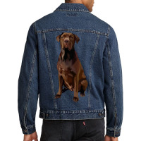 Sitting Dog Sittingvector Art Men Denim Jacket | Artistshot