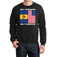 Half Barbadian & American Dna Heritage Usa And Barbados Flag T Shirt Crewneck Sweatshirt | Artistshot