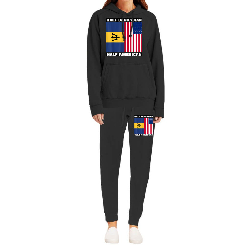 Half Barbadian & American Dna Heritage Usa And Barbados Flag T Shirt Hoodie & Jogger set by alicakarste3vs | Artistshot