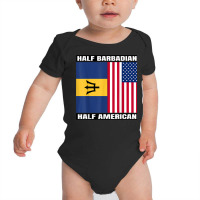 Half Barbadian & American Dna Heritage Usa And Barbados Flag T Shirt Baby Bodysuit | Artistshot