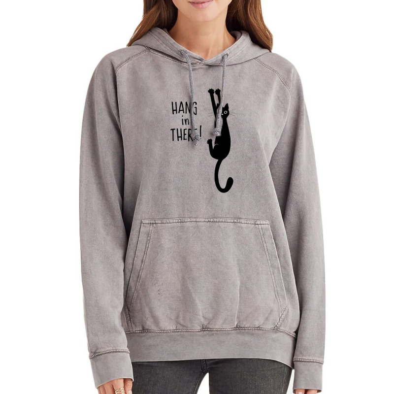 Cat Hang In There Vintage Hoodie by Janethor | Artistshot