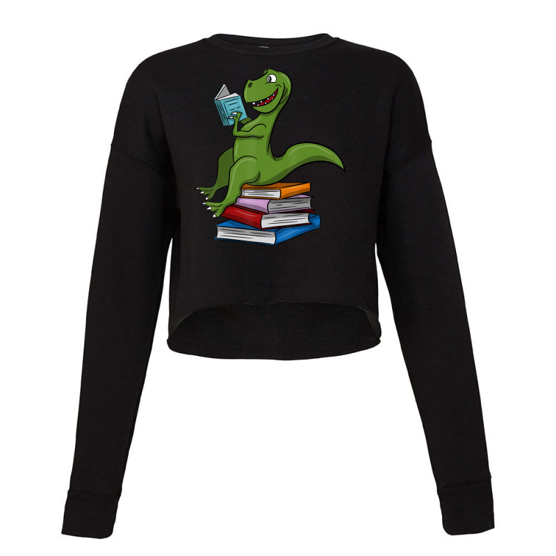 Reading Dinosaur Rex Dinosaur Lover Dino Book Gif Cropped Sweater by oatesorlandoi9eepf | Artistshot