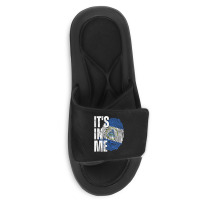 It's In Me Nicaragua Flag Fingerprint Nicaraguan Heritage Tank Top Slide Sandal | Artistshot