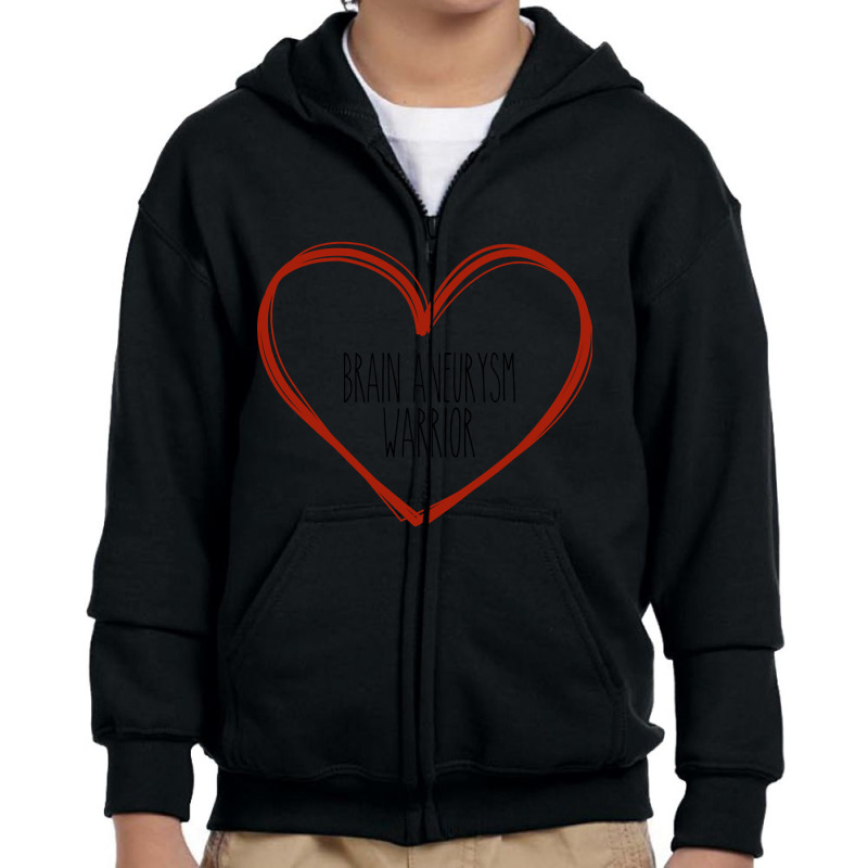 Brain Aneurysm Warrior Heart Support Youth Zipper Hoodie by greggjvandervor | Artistshot