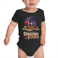 Easily Distracted By Dragons And Books Dragon Book Lover Baby Bodysuit | Artistshot