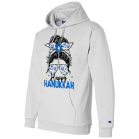 Happy Hanukkah Messy Bun Hair Xmas Jewish Holiday T Shirt Champion Hoodie | Artistshot