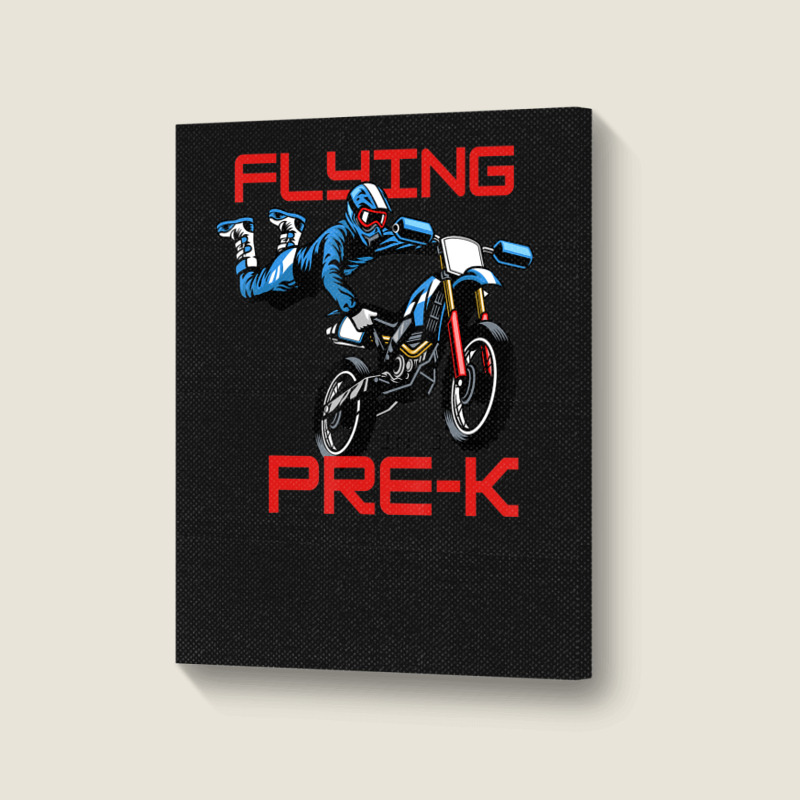 Flying Into Pre-k Pre-kindergarten Kids Dirt Bike (2) Portrait Canvas Print | Artistshot