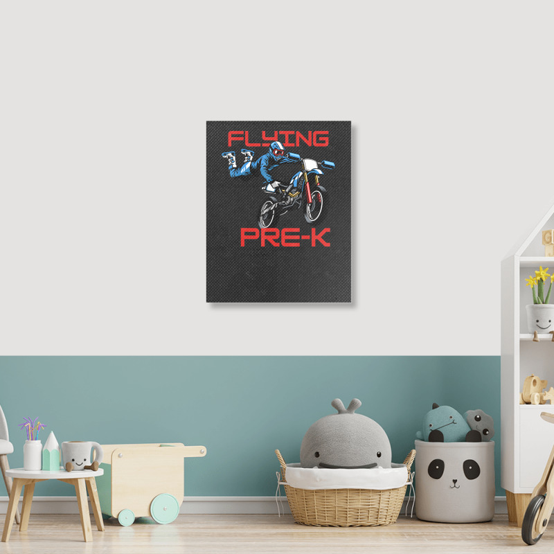 Flying Into Pre-k Pre-kindergarten Kids Dirt Bike (2) Portrait Canvas Print | Artistshot