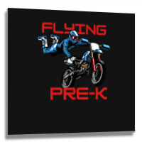 Flying Into Pre-k Pre-kindergarten Kids Dirt Bike (2) Metal Print Square | Artistshot