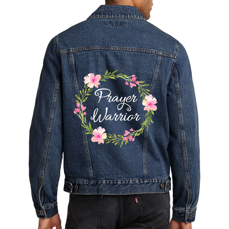 Inspirational, Prayer Warrior T-shirt. Faith Sayings Men Denim Jacket | Artistshot