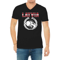 Latvia Table Tennis Lovers Latvian Ping Pong Team Supporter Premium T V-neck Tee | Artistshot