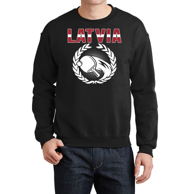 Latvia Table Tennis Lovers Latvian Ping Pong Team Supporter Premium T Crewneck Sweatshirt by alicakarste3vs | Artistshot