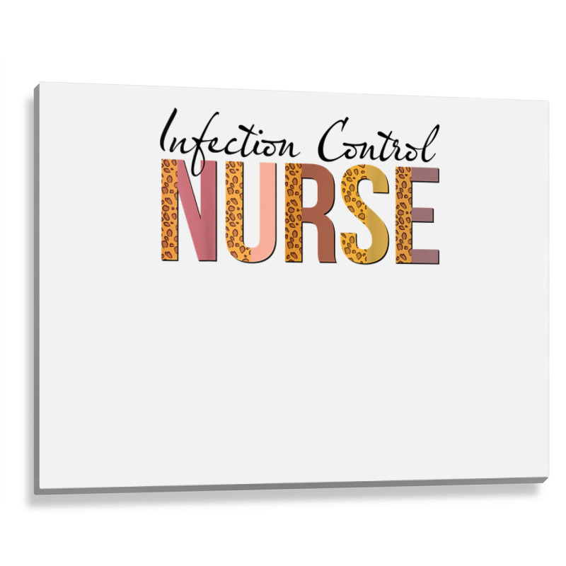 Leopard Infection Control Nurse Print For Nursing Student T Shirt Metal Print Horizontal | Artistshot