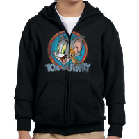 Tom And Jerry Yellow Red Blue Circle Youth Zipper Hoodie | Artistshot