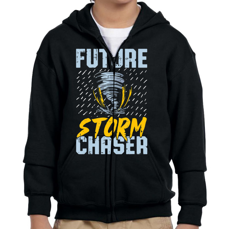 Future Storm Chaser Meteorologist Storm Hunter Youth Zipper Hoodie by Min06 | Artistshot