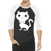 Cute Cat Kitties International Cat Day-traee 3/4 Sleeve Shirt | Artistshot