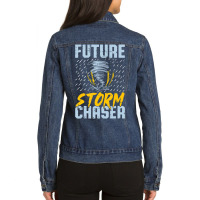 Future Storm Chaser Meteorologist Storm Hunter Ladies Denim Jacket | Artistshot