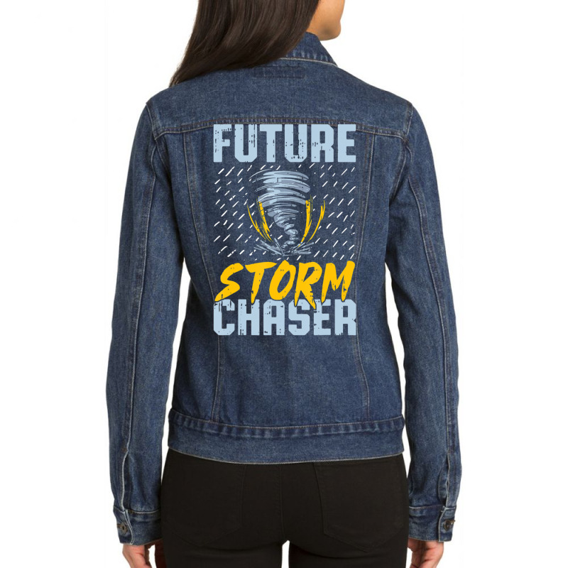 Future Storm Chaser Meteorologist Storm Hunter Ladies Denim Jacket by Min05 | Artistshot