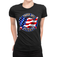 Army Veteran Proud To Be American Flag Pride Ladies Fitted T-shirt | Artistshot