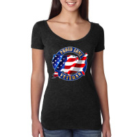 Army Veteran Proud To Be American Flag Pride Women's Triblend Scoop T-shirt | Artistshot