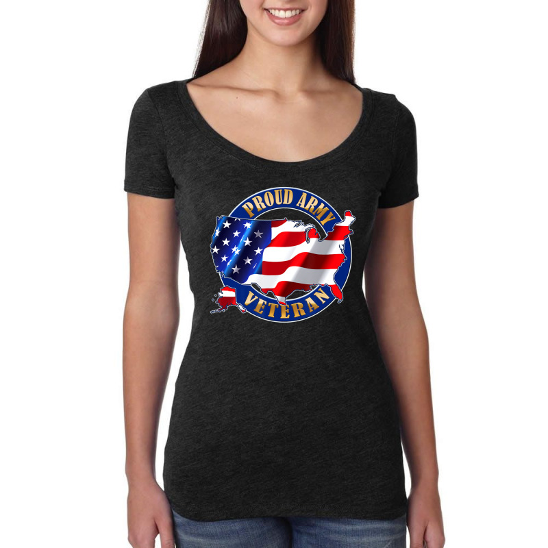 Army Veteran Proud To Be American Flag Pride Women's Triblend Scoop T-shirt by mckeebeckett3l9yxd | Artistshot