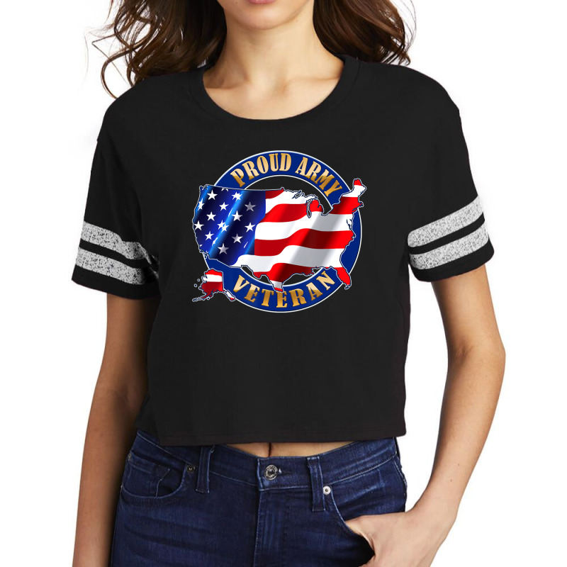 Army Veteran Proud To Be American Flag Pride Scorecard Crop Tee by mckeebeckett3l9yxd | Artistshot