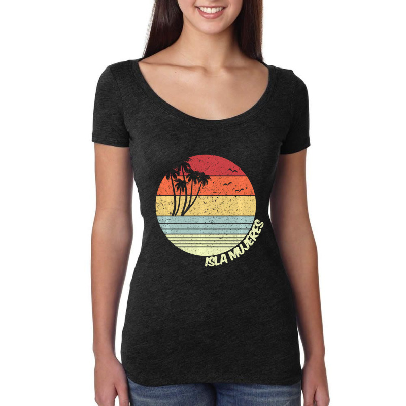 Isla Mujeres Mexico Beach Vacation Souvenir Women's Triblend Scoop T-shirt by bummercaught | Artistshot