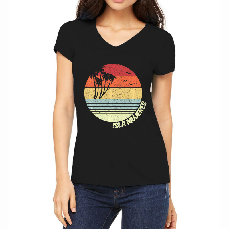 Isla Mujeres Mexico Beach Vacation Souvenir Women's V-Neck T-Shirt by bummercaught | Artistshot