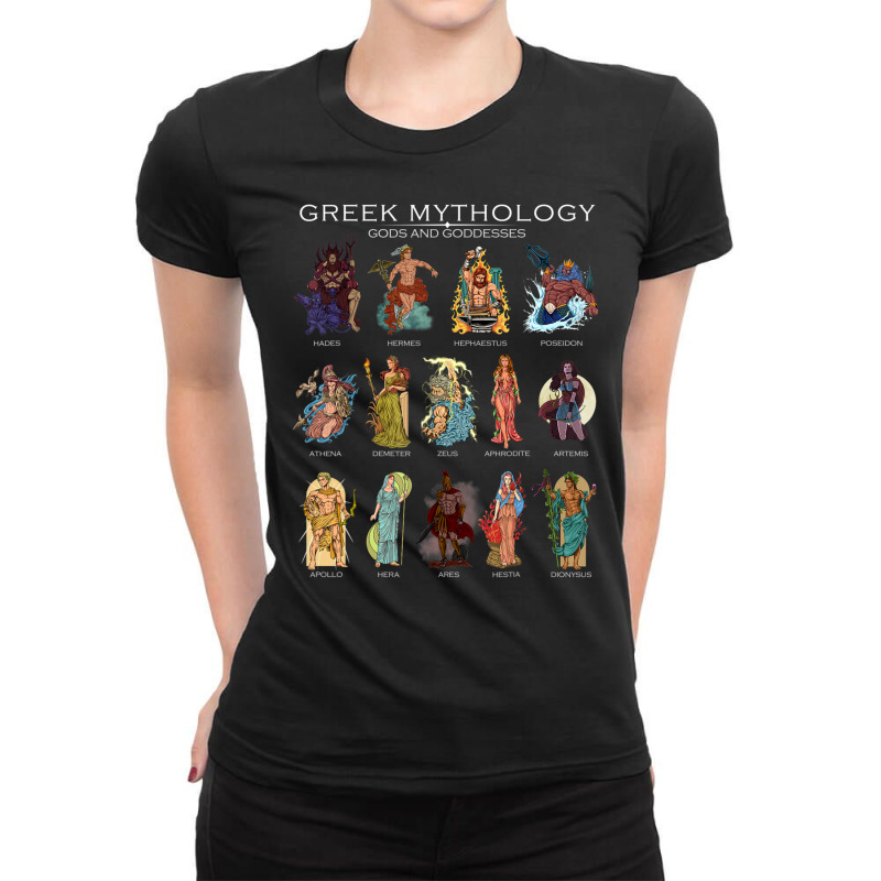 Gods Of Greek Mythology Ladies Fitted T-Shirt by Min06 | Artistshot