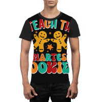 Womens Groovy I Teach The Smartest Cookies Christmas Teacher V-neck Graphic T-shirt | Artistshot