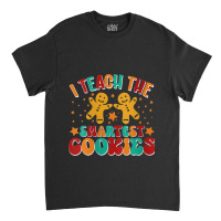 Womens Groovy I Teach The Smartest Cookies Christmas Teacher V-neck Classic T-shirt | Artistshot