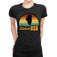 Illinois Usa Girl Ladies Fitted T-shirt | Artistshot