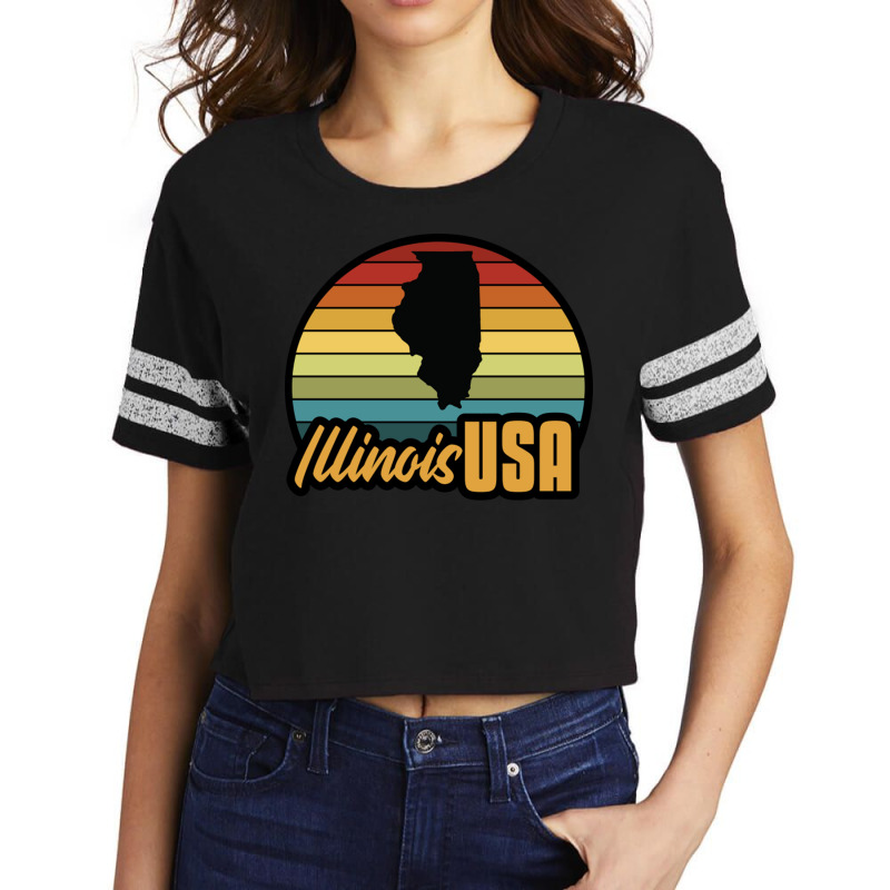 Illinois Usa Girl Scorecard Crop Tee by JanisIda | Artistshot