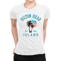 Hilton Head Island South Carolina Beach Palm Trees Summer Ladies Fitted T-shirt | Artistshot