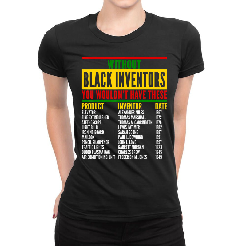 History Of Forgotten Black Inventors Black History Month Ladies Fitted T-Shirt by rastyrocl | Artistshot