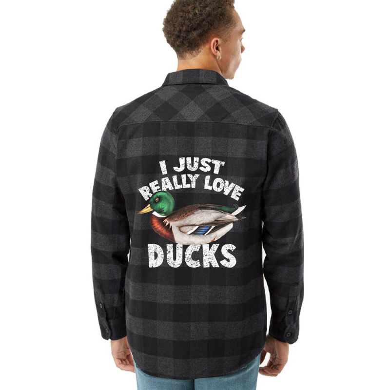 I Just Really Love Ducks Cute Mallard Duck Flannel Shirt by yumgaugeteuda | Artistshot