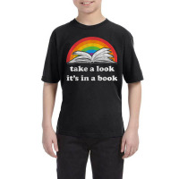 Take A Look It's In A Book Reading Vintage Retro Rainbow Youth Tee | Artistshot